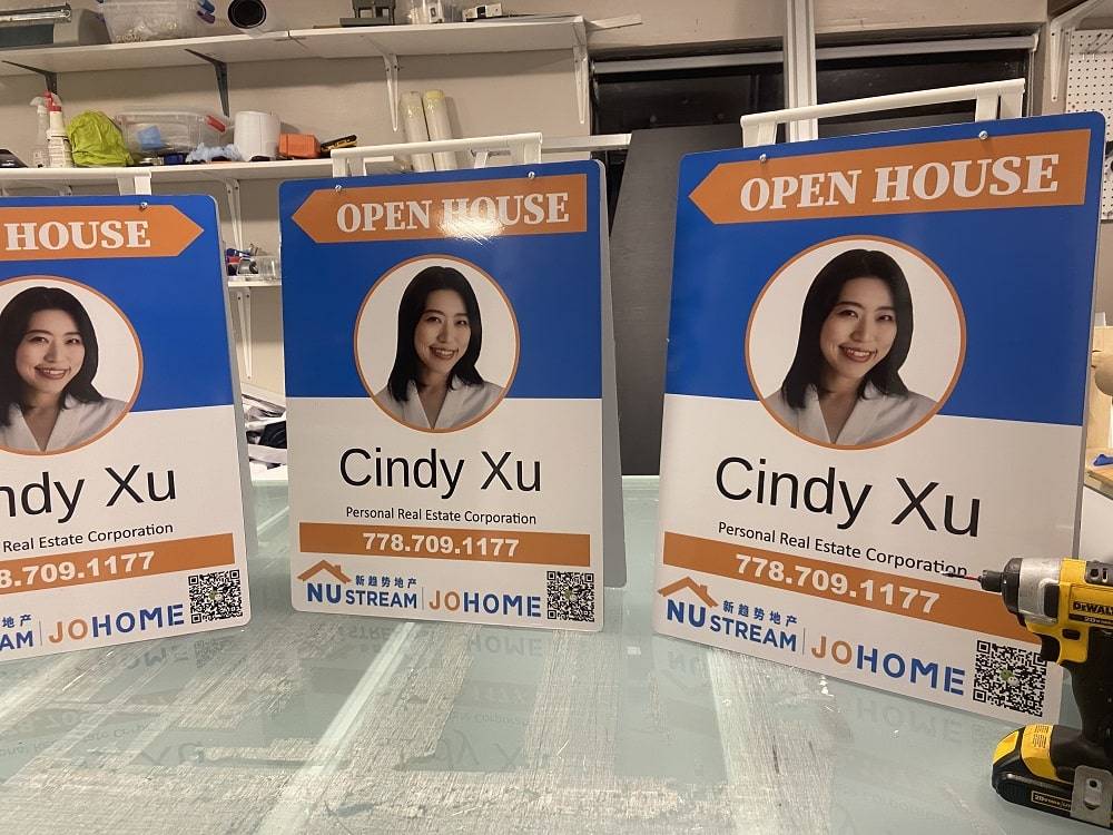 Sidewalk advertising signs