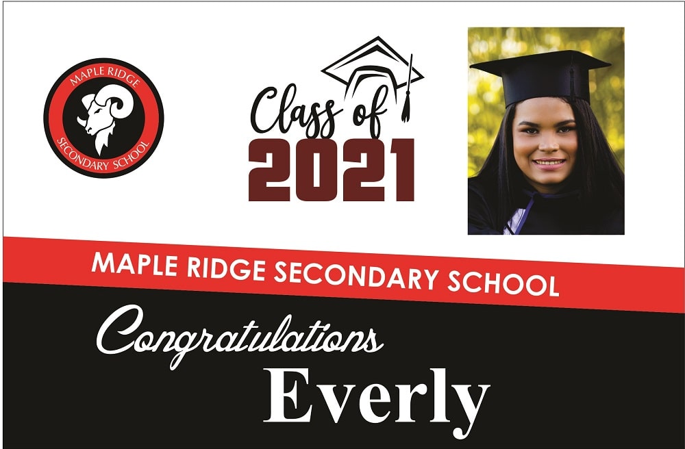 Grad sign Maple Ridge Secondary School