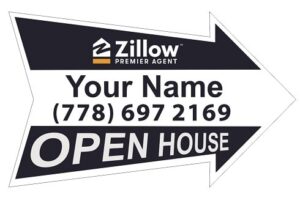 Zillow premier agent Cut Out Arrows signs