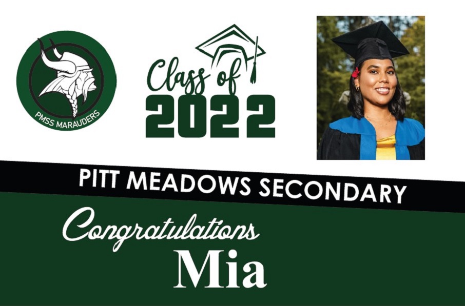 Graduation signs Pitt Meadows Secondary