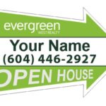 Evergreen West cut out arrows directional sign