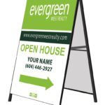 Evergreen West realty metal a-frame signs