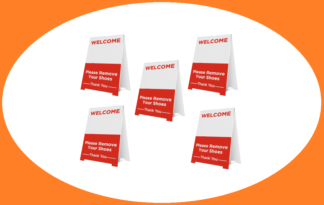 please remove your shoes sign