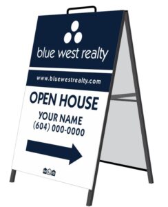 Blue West Realty Metal A-Frame signs