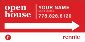 Rennie car topper open house signs 14x24
