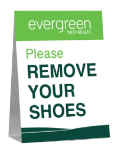 evergreen remove shoes signs 18.25x11-1-1