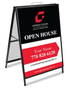 georgia pacific metal a-frame open house signs 24x36