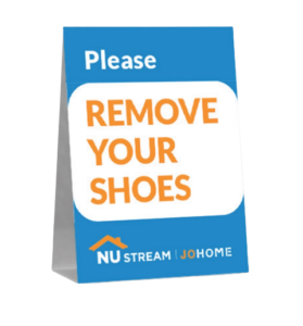nu stream remove shoes signs 18.25x11