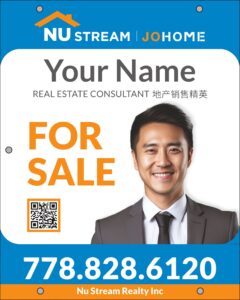 nu stream vertical house for sale sign 24x30