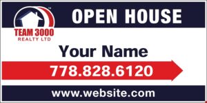 team 3000 car topper open house signs 14x24