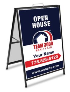 team 3000 metal a-frame open house signs 24x36