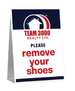 team 3000 remove shoes signs 18.25x11