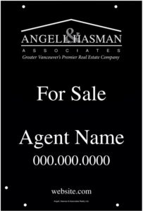 Angell Hasman vertical house for sale signs