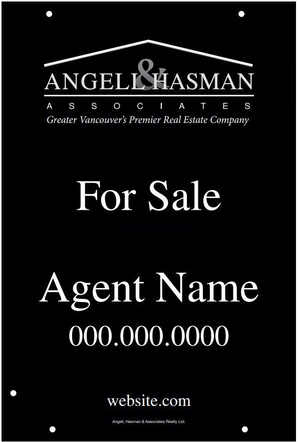 Angell Hasman vertical house for sale signs