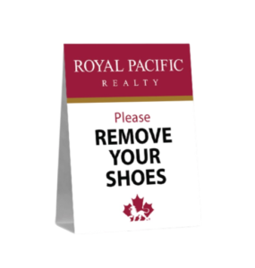 royal pocific remove shoes signs 18.25x11