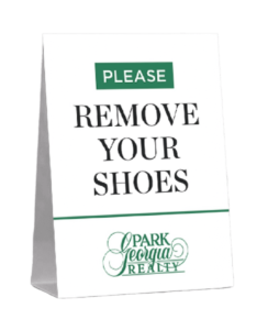 park georgia remove shoes signs 18.25x11