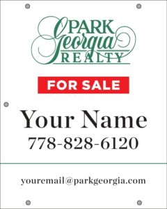 park georgia vertical house for sale sign 24x30