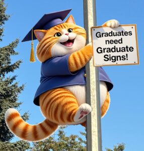 GRAD SIGNS life size cardboard figures in Vancouver at low prices to order.