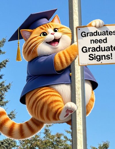 GRAD SIGNS life size cardboard figures in Vancouver at low prices to order.