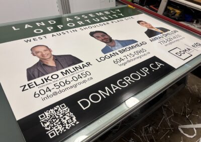 Custom Real Estate Sign in Vancouver for Corporate Design