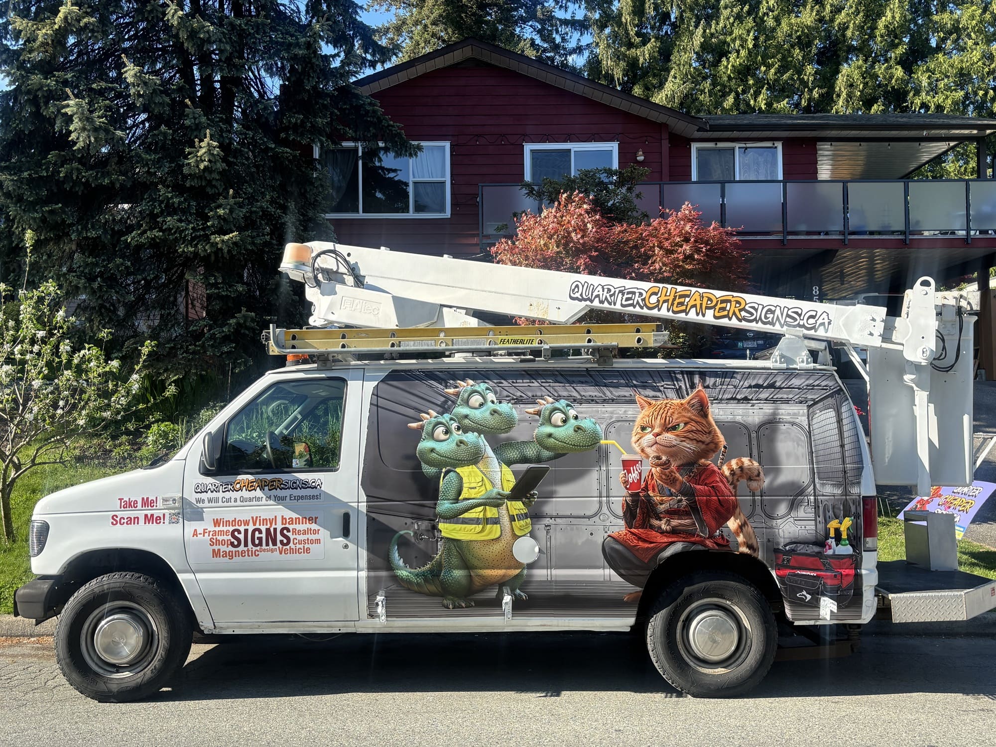 best car wrap design example samurai cat vehicle wrap Vancouver