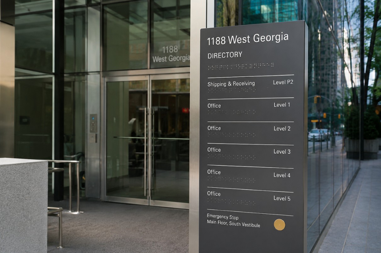 Braille Sign Coquitlam at a great price to order.