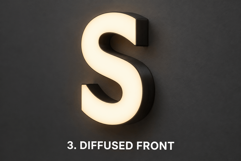 diffused front channel letters
