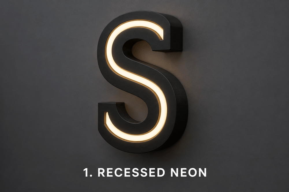 recessed neon channel letters
