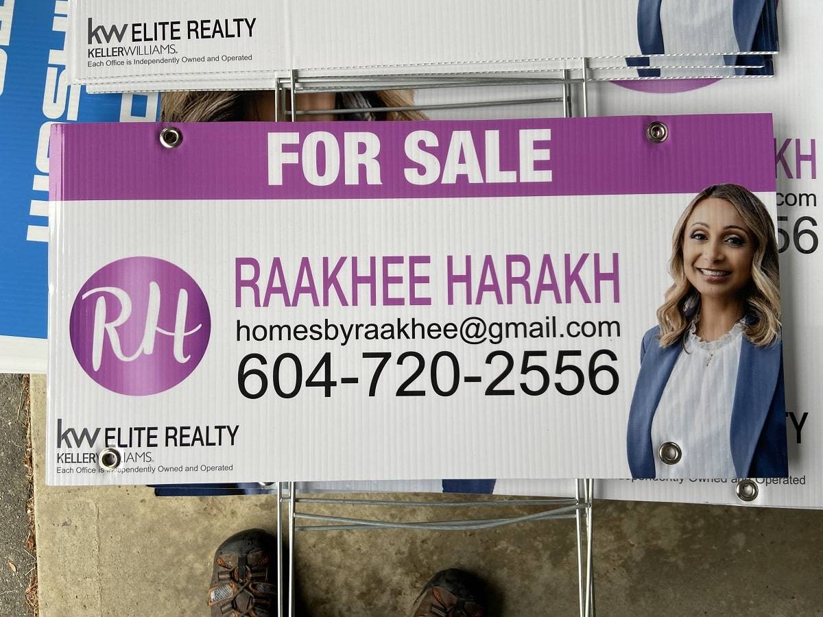 large real estate signs