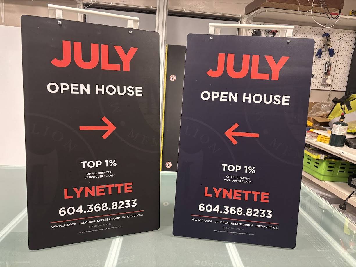 Stylish custom realtor signs in Vancouver